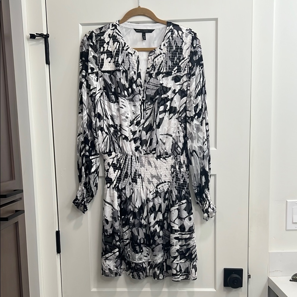 White House Black Market Lined Smocked Blouson Dress